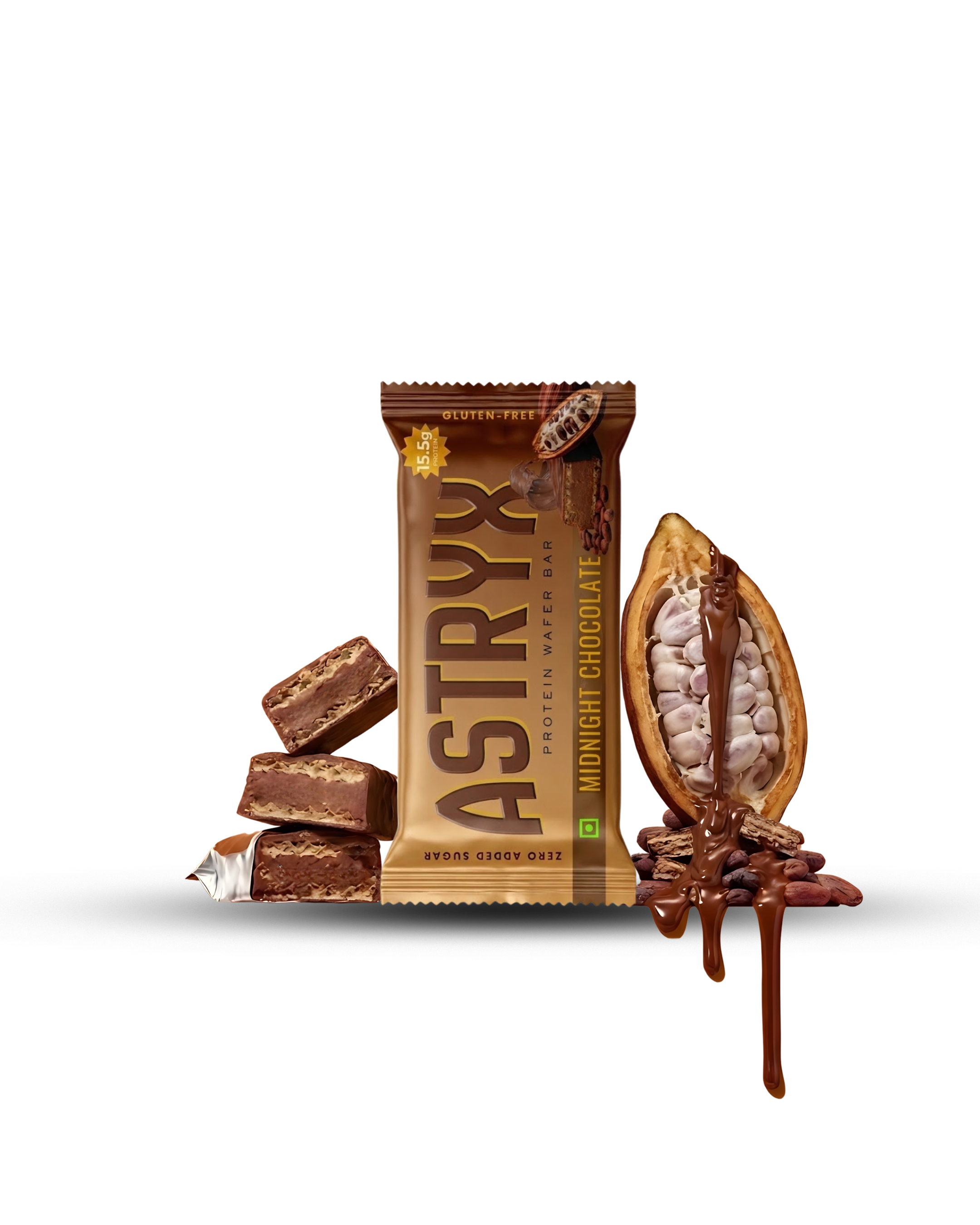 Astryx Obsidian Chocolate protein bar with nut and chocolate pieces